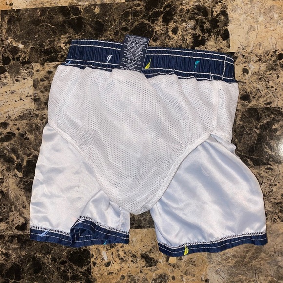Nautica Toddler Swim Trunks 2T Navy with Multi-Color Nautica Logo - Picture 6 of 6